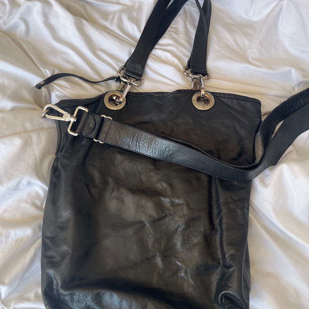 RUDSAK Elegant Black real Leather Tote Bag